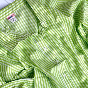 Green Striped America's Sweetheart Spring/Summer Blouse